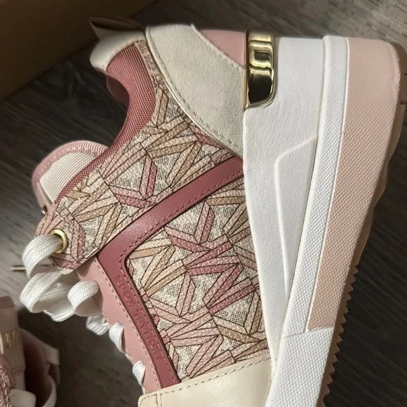Michael Kors Women's Pink and Cream Sneakers - Picture 4 of 5